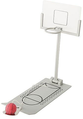 Fockety Jeu de Basket-Ball de Bureau, Mini Panier de Basket Miniature, Jouet de Jeu de Basket-Ball Pliable en Alliage D'aluminium, Jouet Portable de Voyage ou de Bureau pour Adultes