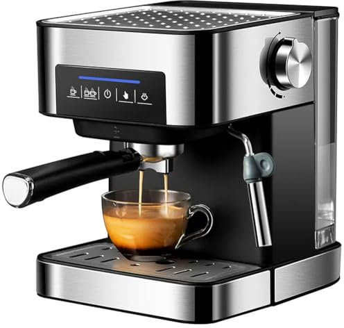 DINGK 20 Bar Espresso Coffee Maker Machine, Cuppuccino Coffee Maker with Frothing milk Wand, 1.6L Removable Water Tank,Touching Control Screen for Espresso, Mocha and Latte