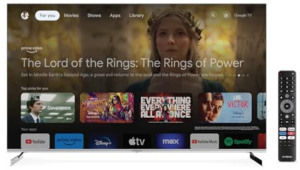 STRONG - Televisor inteligente 4K QLED de 50 Ultra HD compatible con Netflix, con Wi-Fi integrado, Google TV y mando a distancia por voz