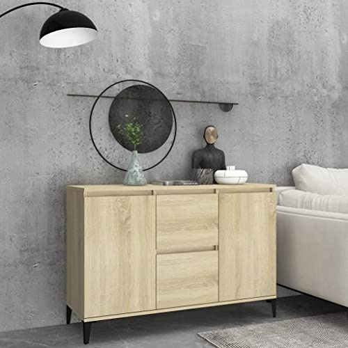 CKioict Vitrinenschrank Mehrzweckschrank Sideboard Wohnzimmer Sideboard Sonoma-Eiche 104x35x70 cm Holzwerkstofffür Küche, Wohnzimmer, Esszimmer