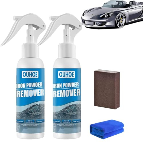 Gienslru Spray Quitaóxido Multiusos, Removedor de Polvo de Hierro Ouhoe, Spray Eliminador de Óxido para Coche, Spray Eliminador de Óxido Ouhoe, Spray Removedor Instantáneo Rust Out (2pcs-30ml)