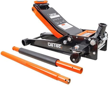 Wagenheber 3T hydraulisch – Flacher Rangierwagenheber mit 1X Gummiauflage & Doppelkolben – Quicklift ab 75 mm Hubhöhe bis 500mm Hubhöhe – für PKW, Auto & SUV – bis 3 Tonnen Tragkraft – Profiheber