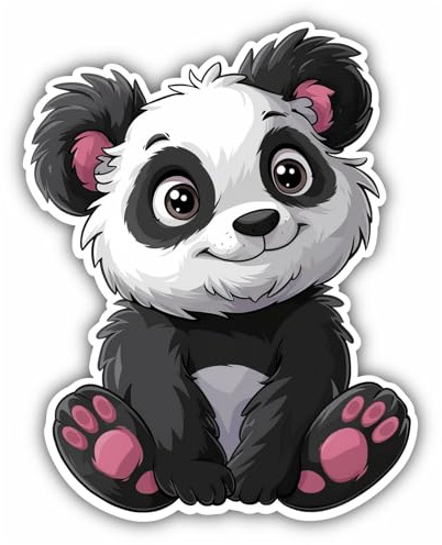 Samunshi® Süßer Kawaii Panda Bär als Sticker Anime Tiere Autoaufkleber für Motorrad Fahrrad Roller oder Auto Sticker Fahrrad Mtb Mountainbike Rennrad Cartoon Retro Aufkleber 8x10cm