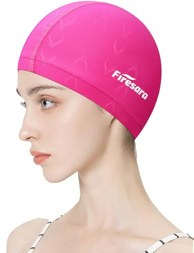 Firesara Gorro de Baño de Tejido de Cola de Pez para Hombre Mujer, Gorro de Natación Transpirable de Alta Elasticidad Protección Capilar Secado Rápido Suave para Pelo Largo Pelo Corto, Niños y Niñas
