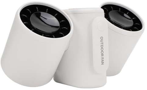 Cuifati Ventilateur de Taille, Ventilateur de Ceinture Portable à Clip avec Batterie de 8 000 MAh, Temps de Travail de 15 Heures, Ventilateur Turbo USB à Double Tête avec Lumière LED,