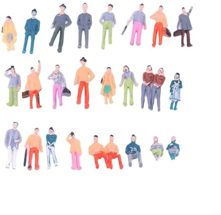 Withtalentto Juego de 100 modelos pintados para personas, modelo colorido de personajes de mesa de arena, modelo de figuras pintadas para pantallas de mesa de arena en interiores y exteriores (1:75)