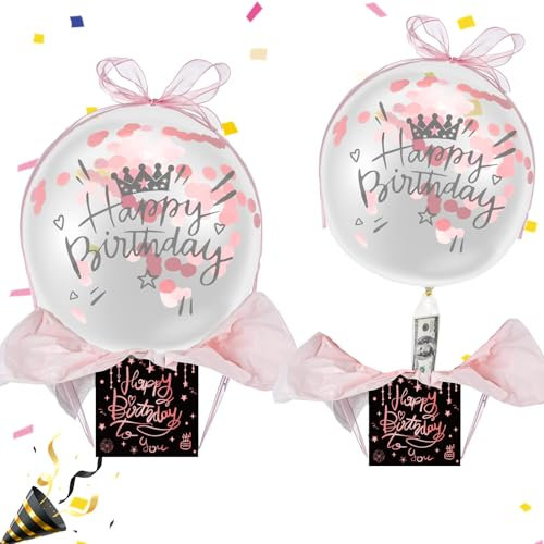 CAIJ Geldgeschenke Geburtstag Überraschungsbox Mystery Box Geldgeschenke Verpackung Geschenkbox Geburtstag mit Luftballons Wunscherfüller Geldgeschenk Geschenkbox für Familie Frau und Freunde(Schwarz)