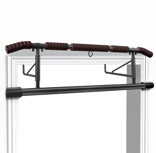 RDTOK Barra per Trazioni da Porta Senza Installazione, Pull Up Bar 6 Impugnature Regolabile, Sbarra Trazioni Pieghevole Palestra in Casa
