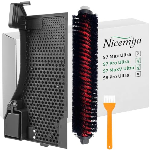 Nicemiya Filtro de agua y cepillo de limpieza, accesorio compatible con Roborock S7 Pro Ultra / S7 MaxV Ultra, filtro de depósito de limpieza de aspiradora para S7 Pro Ultra / S7 MaxV Ultra