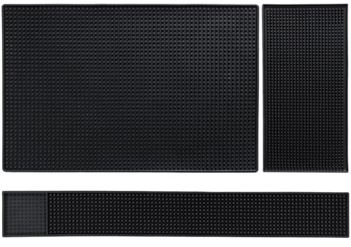 Bosreroy Juego de 3 alfombrillas de goma antideslizantes para bar de cóctel, cafetería y secado de vidrio