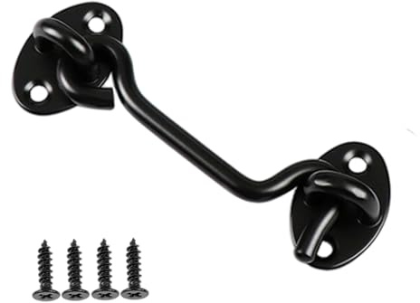 Veesper 4 Chiusura del Gancio per Gli Occhi in Acciaio Inossidabile con Viti, cancello e Porta della Porta Resistente alla ruggine per Recinzione in Legno, Finestra, capannone da Giardino e Garage