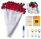 LetCartMaker Couverture en crochet pour bouquet de fleurs faite à la main - Couverture romantique en tricot pour anniversaire, fête des mères, Saint-Valentin