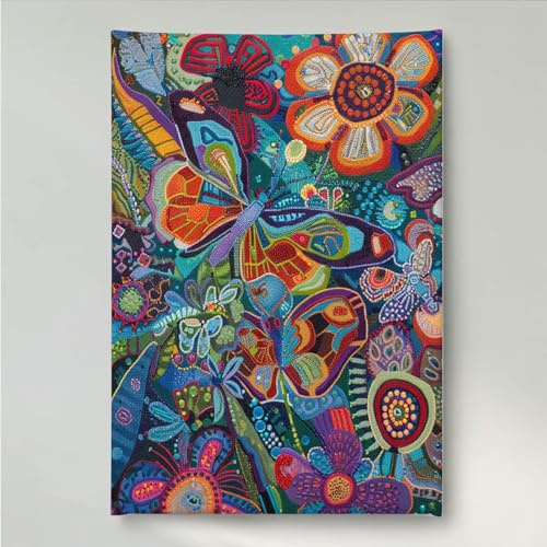 YEYUMEOZ 5D Diamond Painting Mariposa, Flor Pintura de Diamante Adultos, DIY Cristal Diamante Painting, Kit de Arte de Mosaico, Ideal para Principiantes, Para Decoración De Hogar, Regalo PjY2999 M-W