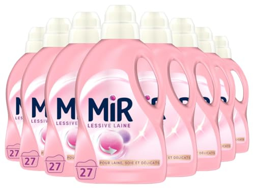 Mir - Lessive Liquide Laine Main & Machine Formule Unique 3en1-1.35L - Lot de 8