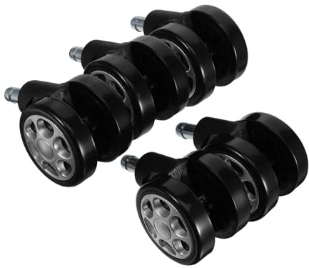 Sewroro 5pcs Heavy Duty Office Chair Caster Wheels with Brake Swivel Replacement for Gaming and Computer Chairs Quiet Casters with Shank for Secure Rolling and Locking