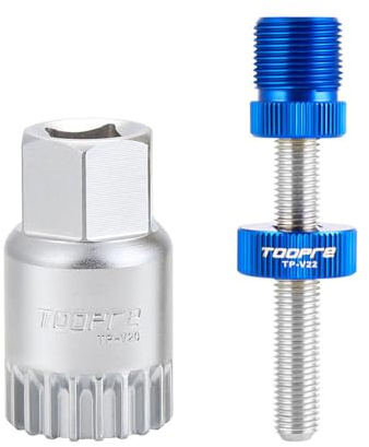 TerchPilet Bottom Bracket Removal Tool Kit, 20-Tooth BB Remover with Anti-Drop Fixing Rod, Compatible with Shimano Octalink, ISIS, Truvativ, Race Face & FSA | 304 Stainless Steel Bike BB Tool