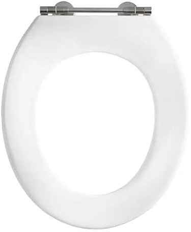 Pressalit PublicClean WC Sitz ohne Deckel universal, weiß, antibakteriell | durchgehende Scharnierwelle aus Edelstahl | für öffentlichen Bereich | für Objektbereich