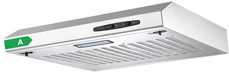 Igenix 60cm Visor Cooker Hood 72W, Energy Rating B, 212 m³/h Extraction, 3 Speeds, LED Light, Under Cabinet Kitchen Extractor Fan (Stainless Steel)