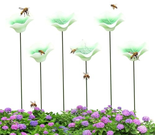 Abreuvoir à Abeilles en céramique 6 Pièces Bain à Papillons en Céramique en | Coupelles à abeilles en céramique Pour Nourrir Les Oiseaux Et Les Papillons En Extérieur Sur Terrasse Pelouse