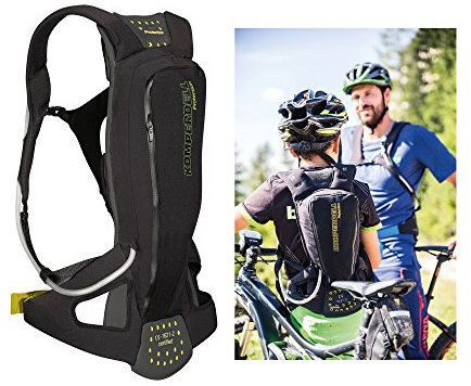 Komperdell Kinder Juniorpack Protektorenrucksack Mit Integriertem Rückenprotektor, schwarz, 130-140
