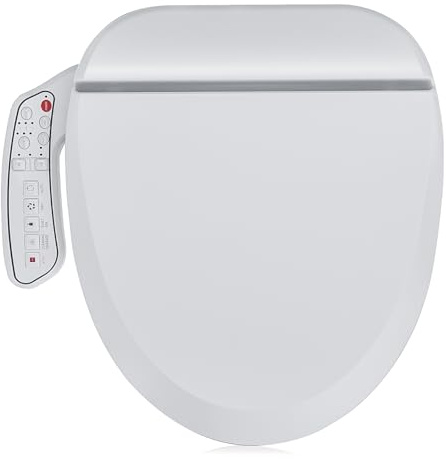 ZMJH ZMA102D Bidet Toilet Seat, Round Smart Unlimited Warm Water, Vortex Wash, Electronic Heated, Warm Air Dryer, Rear and Front Wash, LED Light, Need Electricity, White, (Round)