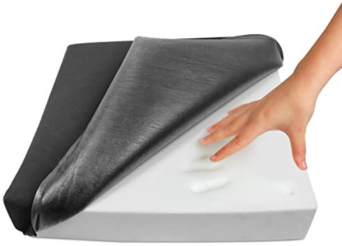 KMINA - Antidekubitus Sitzkissen Rollstuhl, Orthopädisch, Viskoelastisch, 3D-Stoffbezug, Schwarz - Made in Europe