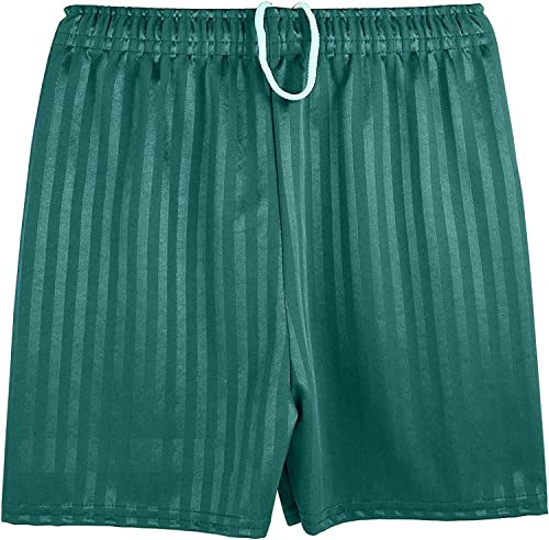 RASH ACCESSORIES Boys Girls Kids Unisex Summer Striped PE Shorts with Drawstring Used Indoor Outdoor Sports Gym Cycling Football 11-12 Years (Green)