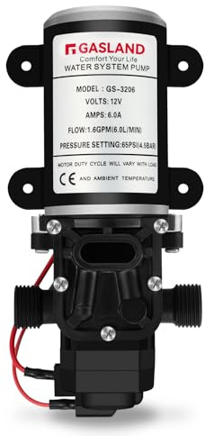GASLAND GS-3206 12V Water Pump 6L/Min,65 PSI High Pressure for Gas Water Heater Caravan Boat