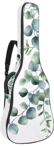 Meadow Gitarrentasche mit Wildblumen und Baumblättern, gepolsterte Tasche für Akustikgitarre, Rucksack mit verstellbaren Schultergurttaschen, Mehrfarbig 04, 42.9x16.9x4.7 in, Lässiger Tagesrucksack