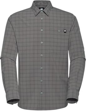 Mammut Lenni Longsleeve Shirt Men | Outdoor Hemd für Herren, Atmungsaktiv, Langarm | Steel-Black, L