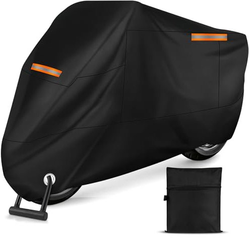 Cirulli Motorrad abdeckplane,Wasserdicht, Winddicht und Winterfest. Aus 210D Oxford Stoff,Motorradabdeckung Passend für eine Vielzahl von Motorradmodellen,Motorradplanen & Bezüge245x105x125cm