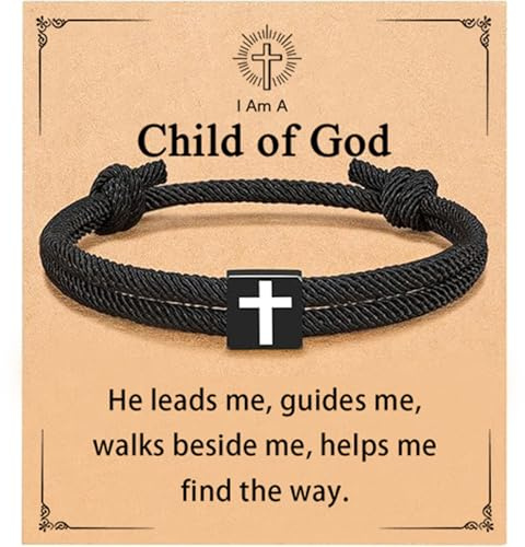 Meliatomia Baptism Gifts for Boys,Braided Rope Cross Bracelet for Kids,First Communion Gifts Boys Christian Christening Graduation