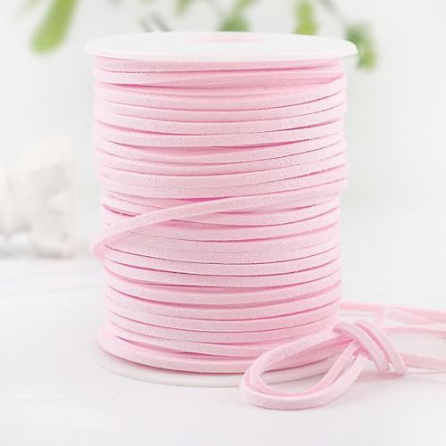 Capesaro Lederband, Lederschnur Veloursleder, Basteln Lederbänder, Wildlederschnur zum Basteln für DIY Armband Halskette Schmuck (Rosa)