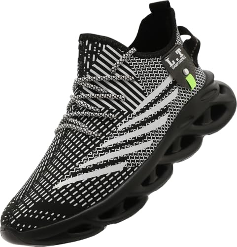 AWZFPC Mens Trainers Running Walking Shoes Waterproof Sneakers Non Slip Casual Athletic Fitness Trainers Fluff Fleece Lining Water Resistant Ligthweight Outdoor for Men Black Size UK 10