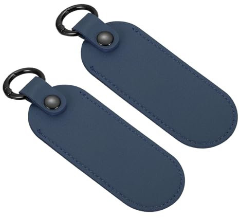 sourcing map 2 Pcs Leather USB Flash Drive Holder,Keychain Holder 5x1.7 Portable Storage USB Case Protective Case with Keychain for Flash Drive,Dark Blue