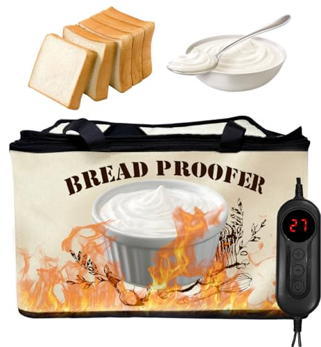 Bread Dough Proofing Box with Heater, NTC Sensor Temperature & Timer Control, Electric Bread Proofer, Proofing Accessories for Making Sourdough, Bread, Pizza, Yogurt (Yellow)