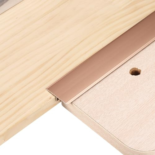 QUARKZMAN 4Pcs 2.9ft x 1.3 Profilo A T Per Transizione Pavimenti, Bordo In Lega Di Alluminio Per Giunti Pavimento In Laminato Piastrelle, Rosa Oro
