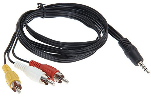 DOMYBEST 3.5mm Jack à 3 RCA Adaptateur Câble Audio Vidéo AV Convertisseur 1.2M 4FT 2pcs