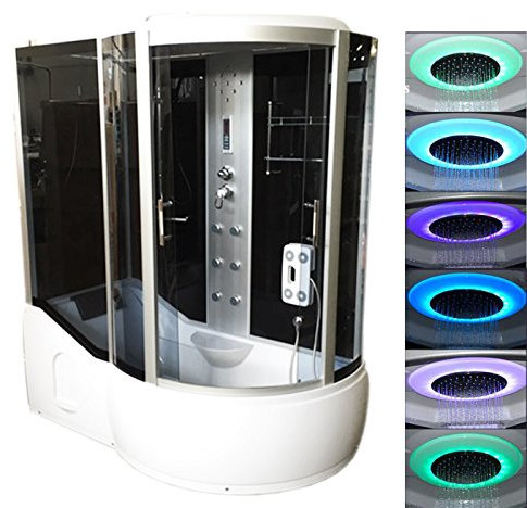 GRAFICA MA.RO SRL Bañera hidromasaje con ducha Cabina Ducha PARADISE 170 x 90 cm h 220cm Aluminio, Vidrio Templado