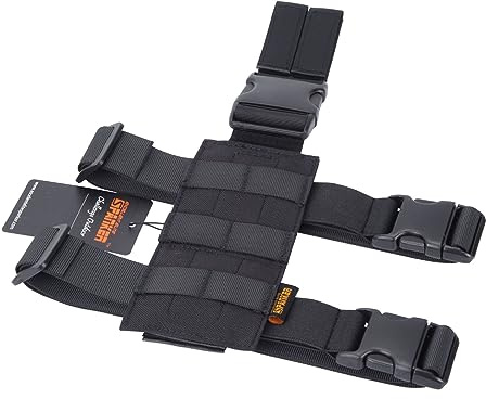 EXCELLENT ELITE SPANKER Tactical Drop Leg Holster Plataforma de Pierna de caída Ajustable Módulo Molle Bolsa Universal para Pierna Izquierda/Derecha(Negro)