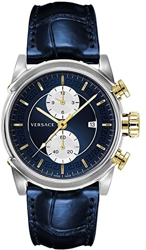 Versace Herrenuhr Chronograph aus Leder - VEV400219