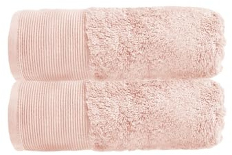 Allure Pack of 2 Bamboo Hand Towels 50 x 90cm – Luxury Super Soft Hypo-Allergenic Plush 550GSM Pair of Hand Towels (Blush Pink)