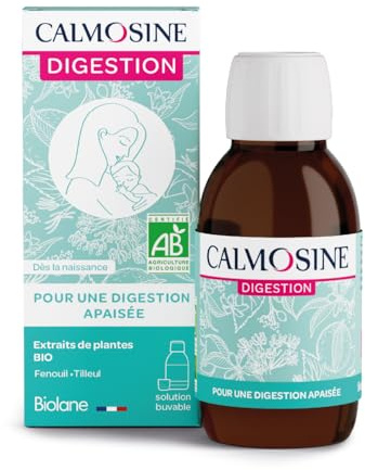 CALMOSINE - Digestion Flacon - Confort Digestif - Bébé - 100ml | Apaise et Calme, Favorise la digestion, Aux Extraits de Plantes BIO, Dés la naissance, Fabriqué en France