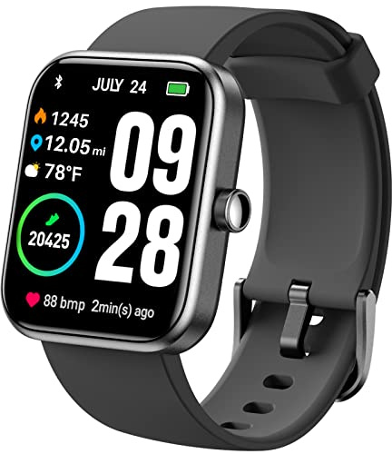 TOZO S2 Smart Watch Alexa Built-in Fitness Tracker with Heart Rate and Blood Oxygen Monitor, Sleep Monitor 5ATM Waterproof 1.69-inch HD Color Touchscreen for Men Women Compatible with iPhone & Android