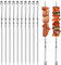 12 PCS Kebab Skewers Stainless Steel Metal BBQ Skewer Food Grade Reusable Flat Skewers for Outdoor Barbecues, Family Gatherings, Oven, Camping Cooking - 30cm - Dishwasher Safe