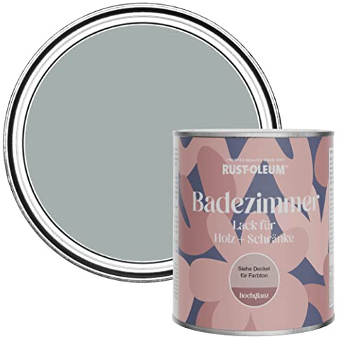 Rust-Oleum Grey Moisture Resistant Bathroom Wood and Cabinet Paint in Gloss Finish - Mineral Grey 750ml