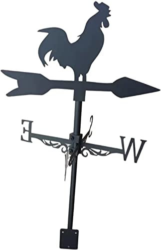 Veleta con Forma de Gallo para Montaje en Techo, estacas Decorativas de Metal para Veleta, 3 Estilos