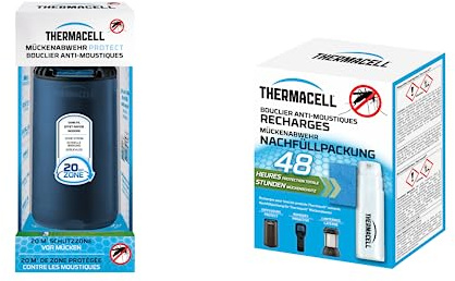 Thermacell - Pack Diffuseur Bleu + Recharge 48h | Jusqu'à 60h d'utilisation | Anti Moustique et Moustique Tigres | Zone de Protection 20m² | Effet Rapide | Inodore | Bleu