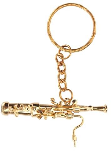 Portachiavi a Forma di Mini Fagotto, Portachiavi di Strumenti Musicali in Miniatura, Adorabile Portachiavi in ​​ottone con Ciondolo Strumento Musicale Portachiavi Oro