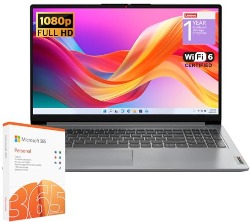 Lenovo IdeaPad 1 Student Laptop, Intel Dual Core Processor, 20GB RAM, 1TB SSD + 128GB eMMC, 15.6 FHD Display, 1 Year Office 365, Windows 11 Home, Wi-Fi 6, Webcam, Bluetooth,